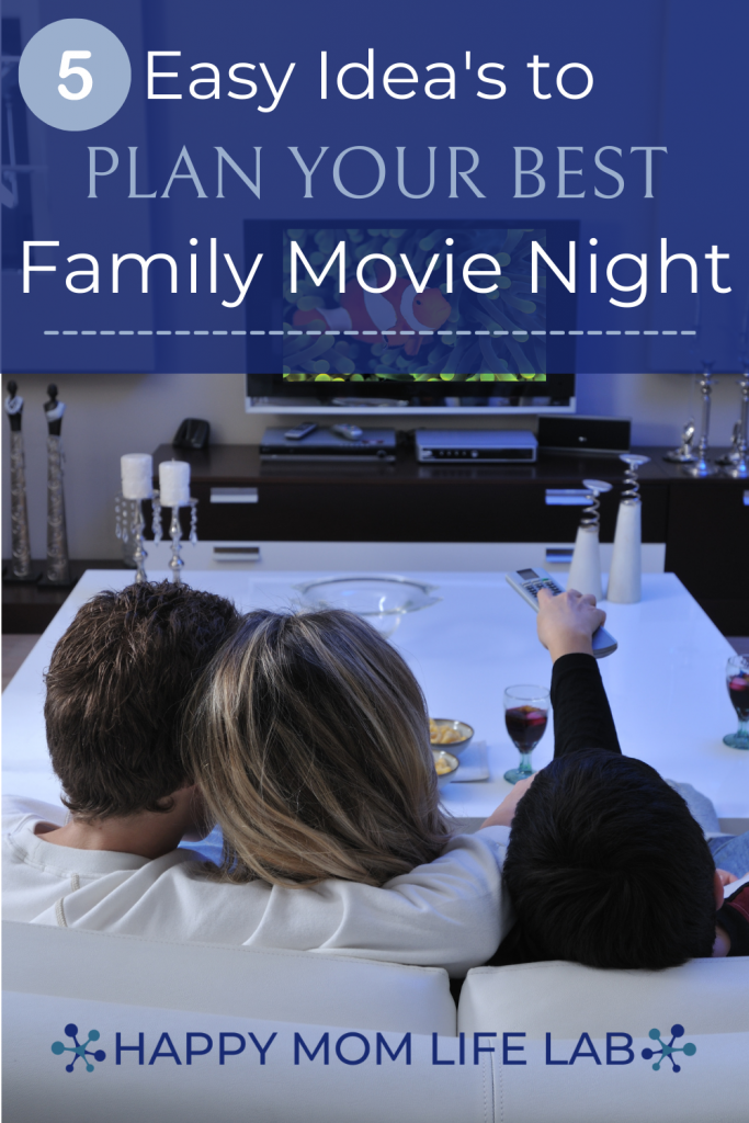 family having a great night watching a movie